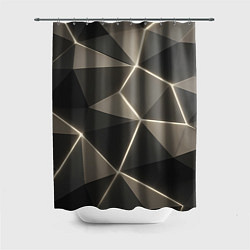 Шторка для душа Серая объемная текстура с гранями, цвет: 3D-принт