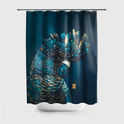 Шторка для душа Попугай акварельный - big picture, цвет: 3D-принт