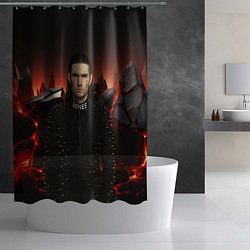 Шторка для душа Bones в пиджаке с шыпами, цвет: 3D-принт — фото 2