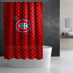 Шторка для душа Монреаль Канадиенс - красные соты, цвет: 3D-принт — фото 2