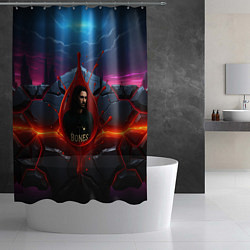 Шторка для душа Bones внутри капли, цвет: 3D-принт — фото 2