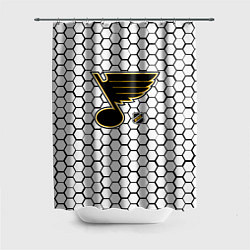 Шторка для душа Сент Луис Блюз - белые соты, цвет: 3D-принт