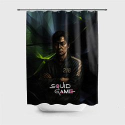 Шторка для душа Игра в кальмара - игрок 218 скрещивает руки, цвет: 3D-принт