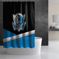 Шторка для душа Даллас Маверикс - линии, цвет: 3D-принт — фото 2