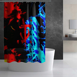 Шторка для душа Doom лёд и пламя, цвет: 3D-принт — фото 2