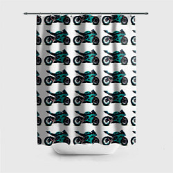 Шторка для душа Motorbike light blue, цвет: 3D-принт