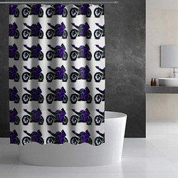 Шторка для душа Motorcycle purple gloss, цвет: 3D-принт — фото 2