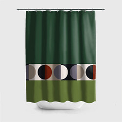 Шторка для душа Луна Малевича сосновый зеленый, цвет: 3D-принт