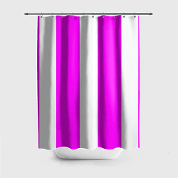 Шторка для душа Color white pink line, цвет: 3D-принт