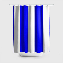 Шторка для душа Color white blue line, цвет: 3D-принт