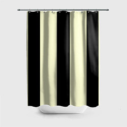 Шторка для душа Color black beige line, цвет: 3D-принт