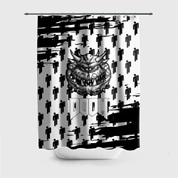 Шторка для душа Doom паттерн пипл краски, цвет: 3D-принт