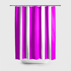 Шторка для душа Color white pink stripes, цвет: 3D-принт