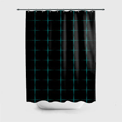 Шторка для душа Color black blue crosses, цвет: 3D-принт
