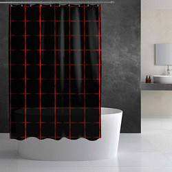 Шторка для душа Color black red crosses, цвет: 3D-принт — фото 2