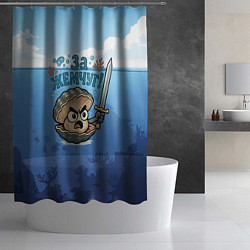 Шторка для душа Жемчуг с мечем, цвет: 3D-принт — фото 2