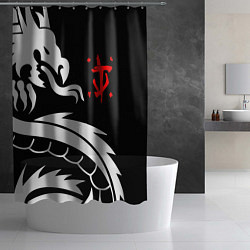 Шторка для душа Doom dragon steel, цвет: 3D-принт — фото 2