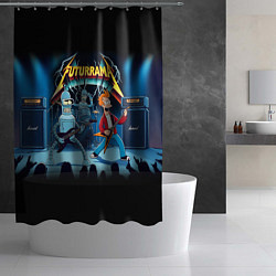 Шторка для душа Rock group Futurama - ai art fantasy, цвет: 3D-принт — фото 2