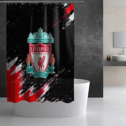 Шторка для душа Liverpool краски штрихи, цвет: 3D-принт — фото 2