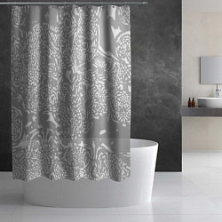 Шторка для душа Светло-серый лёгкая абстракция, цвет: 3D-принт — фото 2