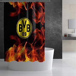 Шторка для душа Borussia огонь текстура, цвет: 3D-принт — фото 2