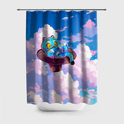 Шторка для душа Tiger Derpy in the clouds, цвет: 3D-принт