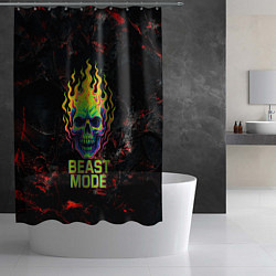 Шторка для душа Beast mode череп, цвет: 3D-принт — фото 2