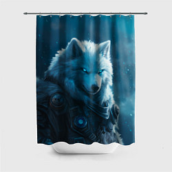 Шторка для душа Воин волк зимой, цвет: 3D-принт