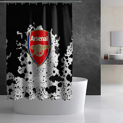 Шторка для душа Арсенал черно белые краски, цвет: 3D-принт — фото 2