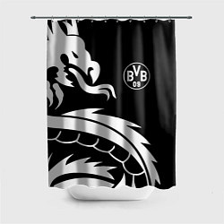 Шторка для душа Borussia дракон белый, цвет: 3D-принт
