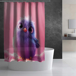 Шторка для душа Милая фиолетовая птичка, цвет: 3D-принт — фото 2