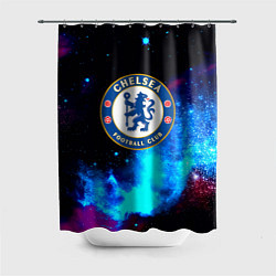 Шторка для душа Челси неоновый космос, цвет: 3D-принт