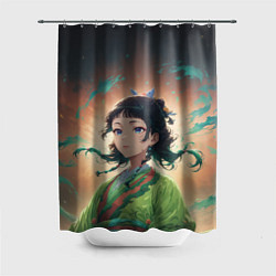 Шторка для душа Маомао на фоне облаков, цвет: 3D-принт