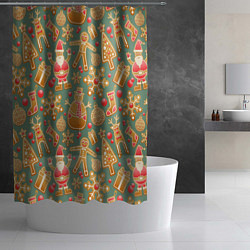 Шторка для душа Имбирные пряники, цвет: 3D-принт — фото 2
