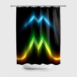 Шторка для душа Neon multicolored lines, цвет: 3D-принт