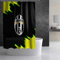 Шторка для душа Ювентус кислотные краски лого, цвет: 3D-принт — фото 2