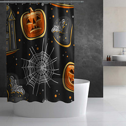 Шторка для душа Атмосфера хэллоуина, цвет: 3D-принт — фото 2