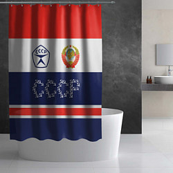 Шторка для душа Символика и знаки СССР, цвет: 3D-принт — фото 2