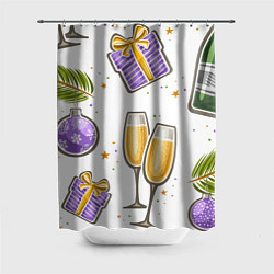 Шторка для ванной Новогодний вайб