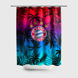 Шторка для душа Бавария Мюнхен неон тропики, цвет: 3D-принт