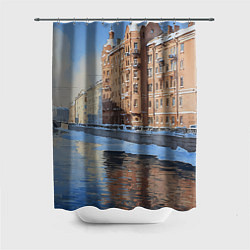 Шторка для душа Зимний Санкт-Петербург, цвет: 3D-принт