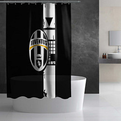 Шторка для душа Ювентус геометрия белая, цвет: 3D-принт — фото 2