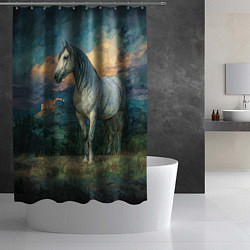 Шторка для душа Конь маслом, цвет: 3D-принт — фото 2