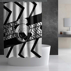 Шторка для душа Реал Мадрид краски полосы, цвет: 3D-принт — фото 2