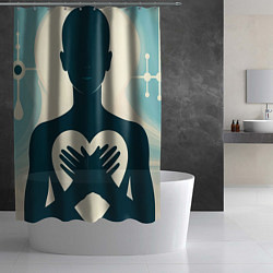 Шторка для душа Сердце донора, цвет: 3D-принт — фото 2