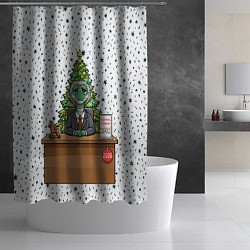 Шторка для душа Я устал я ухожу - новогодний мем 2026, цвет: 3D-принт — фото 2