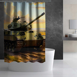 Шторка для душа Танковый закат, цвет: 3D-принт — фото 2