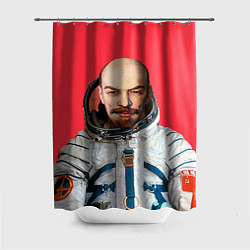 Шторка для душа Ленин космонавт, цвет: 3D-принт