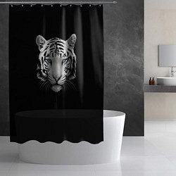 Шторка для душа Голова белого тигра, цвет: 3D-принт — фото 2