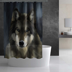 Шторка для душа Зимний волк, цвет: 3D-принт — фото 2
